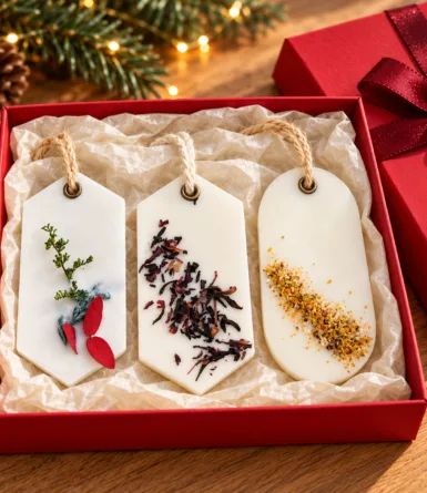 Coffret de trois suspensions parfumées décoratives de Noël