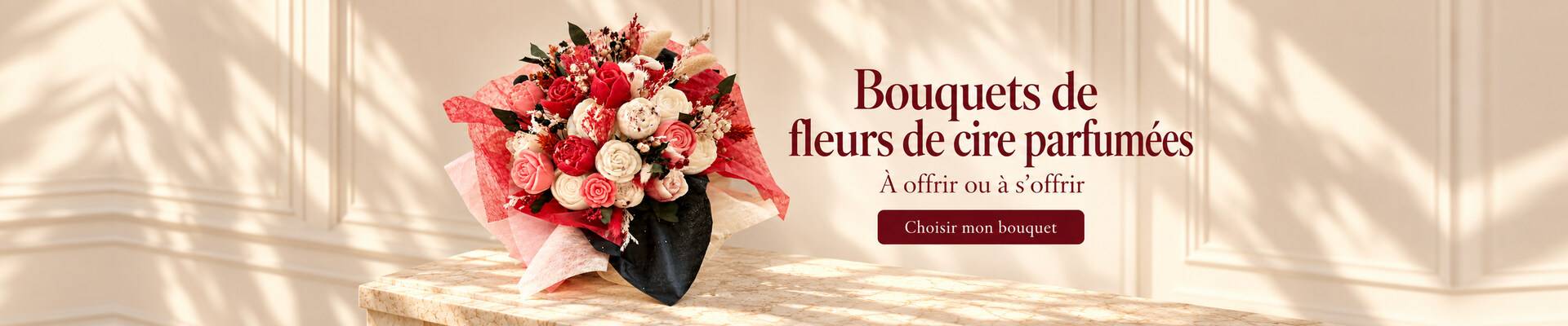 Bouquets de fleurs en cire Pensée Bougie