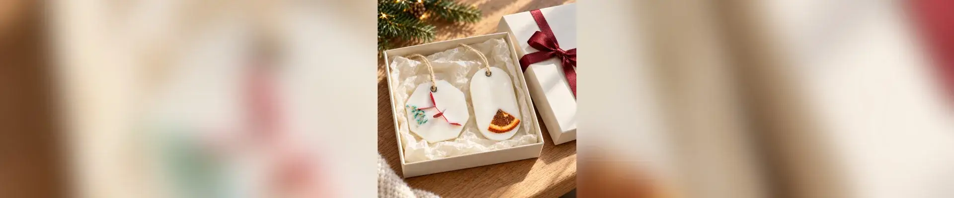 Coffret de décorations parfumées artisanales avec agrume séché